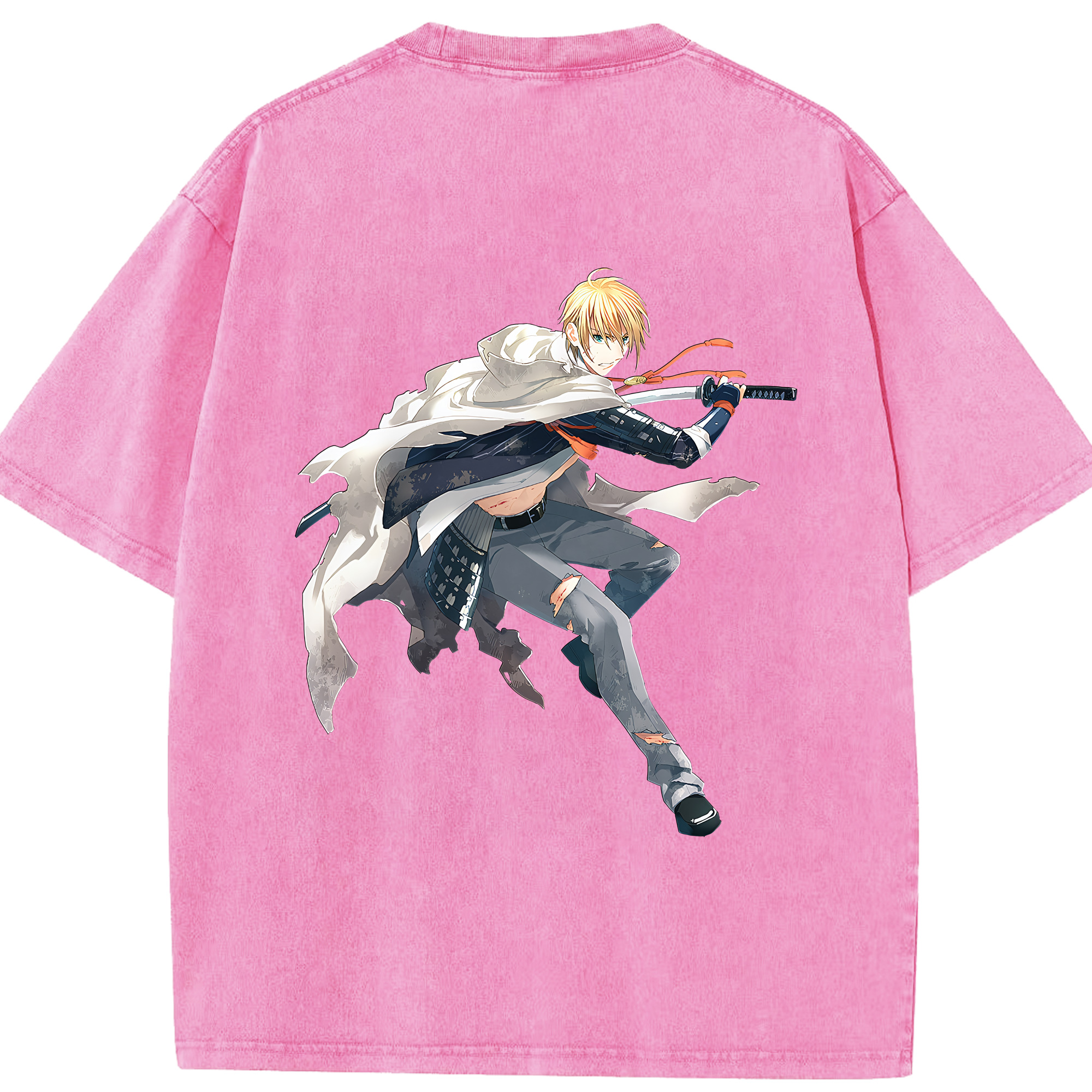 （画像用） 刀剣乱舞 Touken Ranbu 綿100% ヴィンテージ風 半袖Tシャツ（背面プリント）